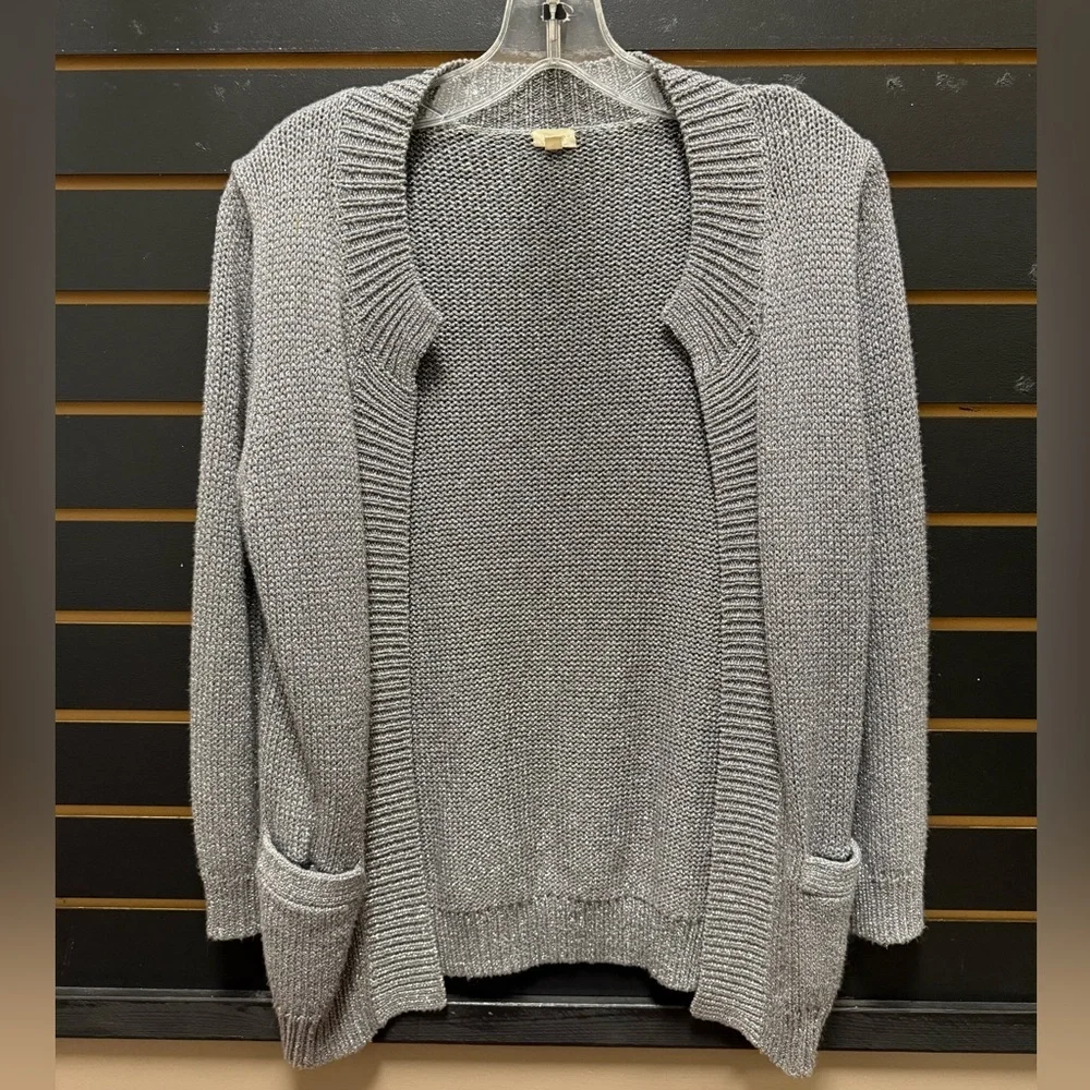 J.Crew Silver Gray Open Front Cardigan Sweater Size Small